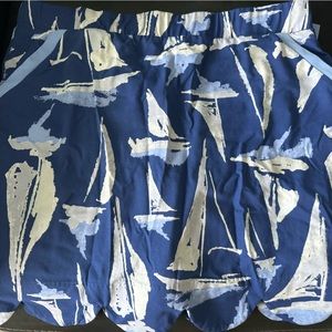 AnaClare Sailboat XL Nautical Scalloped Hemline Tennis Skort NEW